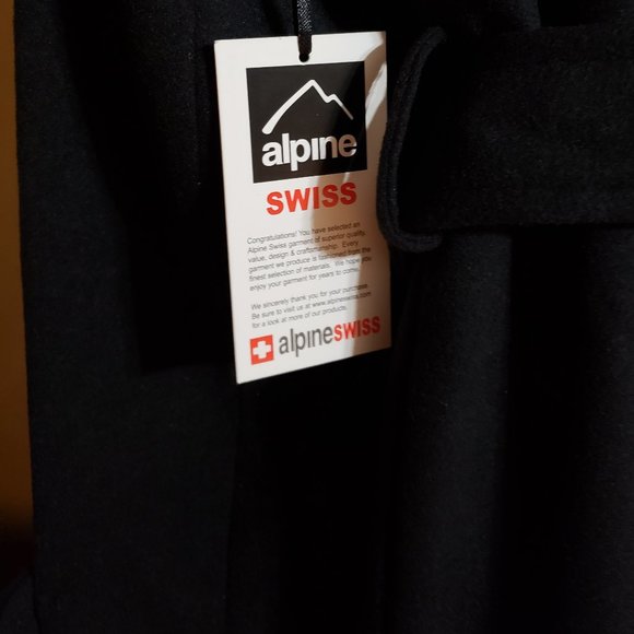 Alpine Swiss Double Breasted Black Jacket Size Large NWT - Picture 7 of 8